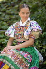 Slovak folklore. Slovakian folklore girl.