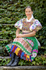 Slovak folklore. Slovakian folklore girl.