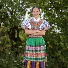 Slovak folklore. Slovakian folklore girl.