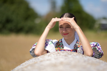 Slovak folklore. Slovakian folklore girl.