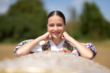 Slovak folklore. Slovakian folklore girl.