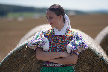 Slovak folklore. Slovakian folklore girl.