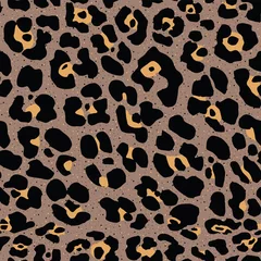 Deurstickers Dierenhuid Naadloos ontwerp met luipaardprint