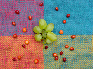 White grape and viburnum berries