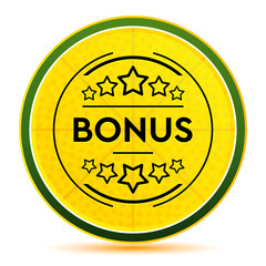 Bonus badge icon lemon lime yellow round button illustration