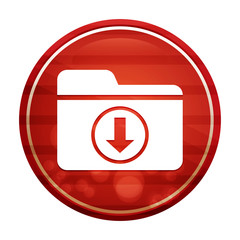 Download files icon realistic diagonal motion red round button illustration