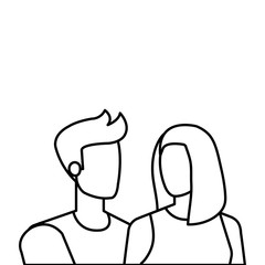 young lovers couple avatars characters