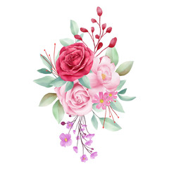 Beautiful flowers bouquet for wedding or greeting cards element vector