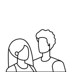 young lovers couple avatars characters