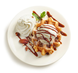 belgian waffle dessert
