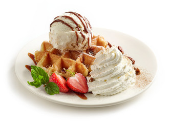 belgian waffle dessert