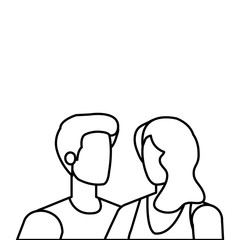 young lovers couple avatars characters