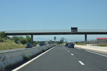 Voie rapide, D900, entrée de Perpignan, Pyrénées orientales, Occitanie