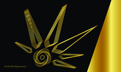 gold geometric background, wallpaper. illustration- vector