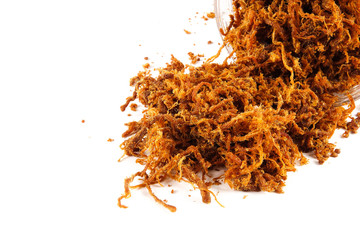 Serunding, dried meat floss made of beef or chicken. Popular in Malaysia especially during Hari Raya festive celebration.