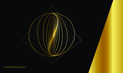 gold geometric background, wallpaper. illustration- vector