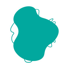 Abstract background flat geometric shape in turquoise color with lines and dots. Template for web, banner, flyer, cover, and other design. Isolated on white. Vector.