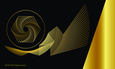 gold geometric background, wallpaper. illustration- vector