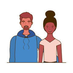 couple of people smiling on white background