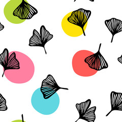 Vector Illustration ginkgo biloba leaves.