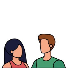 young lovers couple avatars characters