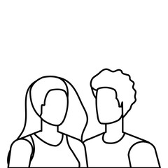 young lovers couple avatars characters