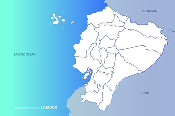 Fototapeta premium ecuador map. graphic vector map of south america