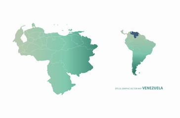 venezuela map. graphic vector map of south america