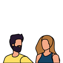 young lovers couple avatars characters