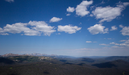 clouds over mountains