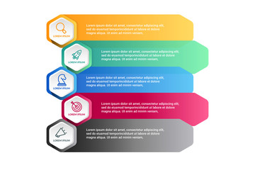 polygon Infographic vector design with icons options or steps. Infographics for business concept.for presentations banner, workflow layout, process diagram, flow chart and how it work