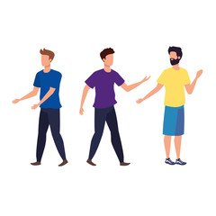 Fototapeta premium young and casual men characters