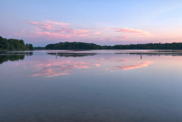 sunset over the lake