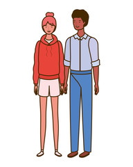 couple of people standing on white background