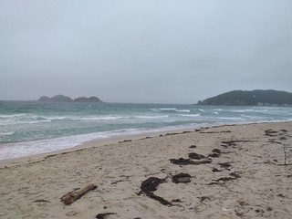 cyclone on the sea coast, cold waves
