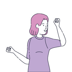 beautiful and young woman character