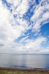 Naklejka na ściany i meble 長浜から見る琵琶湖のスカイライン