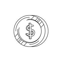 coin money dollar isolated icon