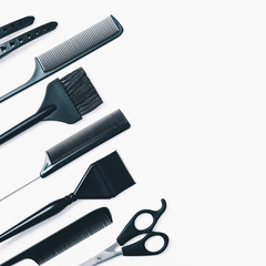 Hairdressing tools top view