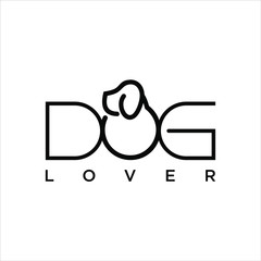 simple black modern typo dog lover lettering