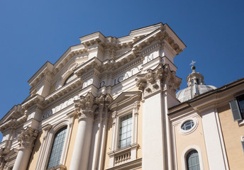 Fototapeta na wymiar Santi Ambrogio e Carlo Church in Rome, 2019.