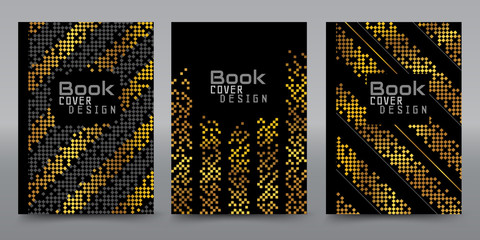 A4 book cover design with black and gray gold pattern.