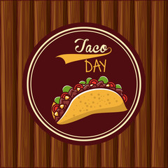 Taco day mexican food cartoon