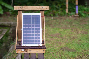 Small size solar cells panels in the garden