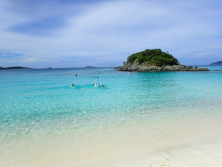 Tropical beach on the island of St. John in the US Virgin Island,