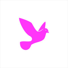 simple modern pink dove logo design icon idea