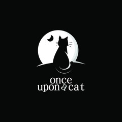 Obraz premium cat logo simple night vision night animal design icon idea