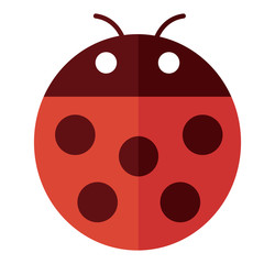 Obraz premium Ladybug (ladybird) flat vector icon illustration