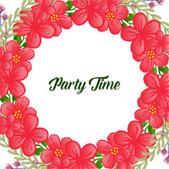 Decoration various of party time card, with pattern wreath frame elegant. Vector
