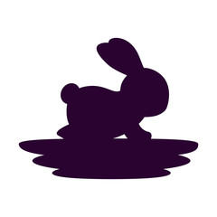 cute and little rabbit silhouette